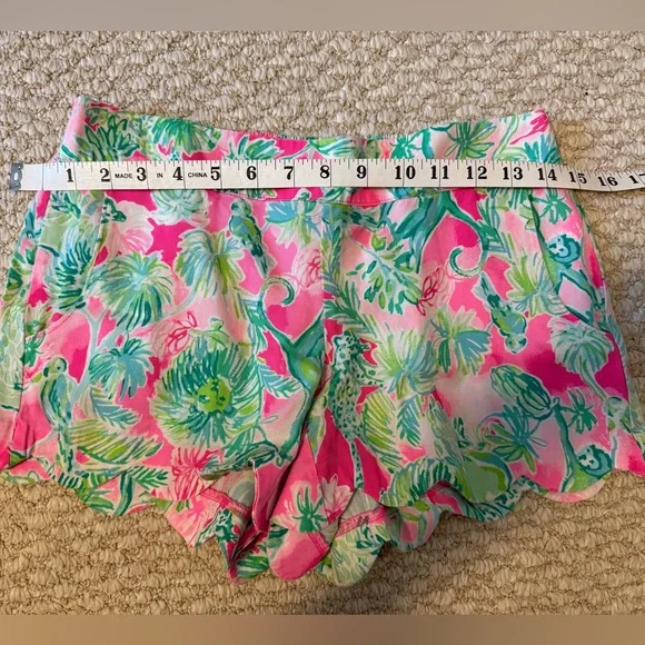 Lilly Pulitzer Dahlia Pink and Green Floral Shorts - Picture 7 of 11